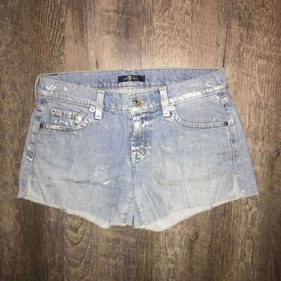 7 For All Mankind Denim Shorts - Picture 1 of 5